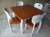 地中海白两用餐桌实木餐桌椅组合可伸缩小户型折叠饭桌多功能餐台