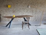 美式乡村LOTL铁艺办公桌会议桌复古实木椅子简约现代餐桌椅组合