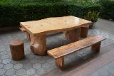lotl美式乡村复古实木整板餐桌咖啡桌泡茶桌做旧工作台大班桌书桌