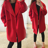 2016秋冬装韩版女士修身气质呢子大衣加厚大码显瘦中长款毛呢外套