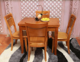 小户型纯实木餐桌椅组合特价6人现代折叠中式伸缩家用橡木饭桌4人