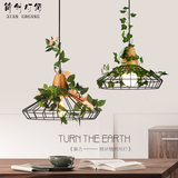 北欧简约创意铁艺植物个性吊灯美式复古工业风餐厅灯艺术吧台灯具