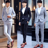 男士修身小西装韩版商务正装青少年休闲西服职业装发型师潮流套装