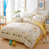 苏娜国际简约纯棉四件套床上用品全棉床单被套4件套1.5m1.8米