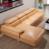 现代真皮沙发组合进口头层中厚牛皮大小户型客厅转角皮艺沙发到家
