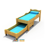 新品双人床 环保原木活动床 幼儿园早教儿童专用床午休睡床带推拉