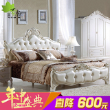 欧式床双人床1.8米实木床白色橡木床公主床雕花成人床主卧室简约