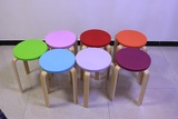 餐凳不锈钢圆凳实木高凳 简易家用书桌凳子便携 学生椅特价三角凳