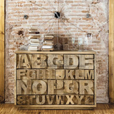 美式乡村欧式实木玄关柜风化灰复古做旧字母斗柜储物柜门厅装饰柜