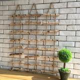 美式乡村天然木质麻绳楼梯松果咖啡馆服装店铺墙面装饰挂饰挂件