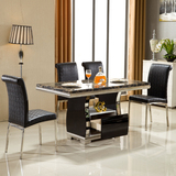 包邮大理石不锈钢餐桌椅组合小户型简约现代宜家环保饭桌住宅家具