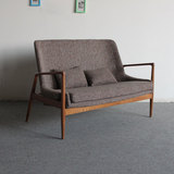 日式简约北欧沙发椅子 休闲布艺宜家 双人实木沙发椅 时尚客厅椅