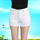 【天天特价】夏季短裤女外穿糖果色全棉牛仔布铅笔热裤三分牛仔裤