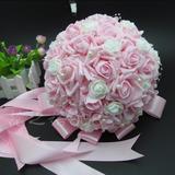 新娘韩式结婚婚礼珍珠仿真泡沫玫瑰手捧花