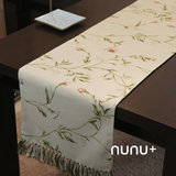 nunu+【包邮】清风漫语。棉麻素雅中式中国风样板间桌旗 餐旗