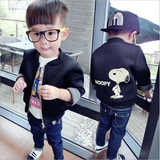 童装2016春款儿童棒球服 韩版中小童卡通太空棉外套男童宝宝开衫