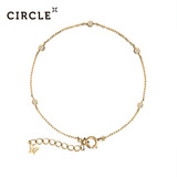 Circle日本珠宝 18k黄金钻石手链镶嵌小钻石简约手链 正品女款