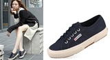 韩国代购SUPERGA 第二次二十岁崔智友同款内增高情侣帆布鞋