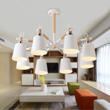 吊灯卧室客厅个性实木创意客厅灯现代可调节分段遥控木艺吊灯