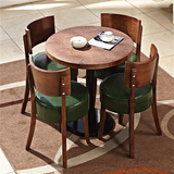 洽谈桌椅组合一桌四椅实木西餐桌包邮 会客接待漫咖啡厅小圆桌子