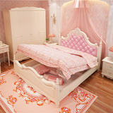 韩式田园床公主床欧式床儿童床女孩实木卧室家具1.5 1.8米双人床