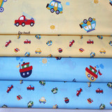 汽车王国AB版 纯棉斜纹布料 全棉婴儿床品布料 儿童床单被套棉布