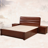 中式海棠木全纯实木单双人床1.8硬板婚床高箱储物气压床1.5米家具