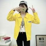 2016春季新款韩版女装原宿BF学院风糖果色薄款短款学生风衣外套潮