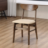 黑胡桃色亚麻布餐椅酒店咖啡厅北欧水曲柳实木餐椅子凳子高档现代