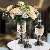 欧式桌面玻璃花瓶透明插花器摆件创意现代简约家居客厅装饰品包邮