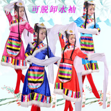 新款女装藏族舞蹈服装演出服装民族舞蹈表演服水袖西藏雪莲花藏族
