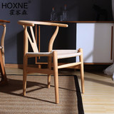 霍客森实木椅子椅茶室咖啡厅餐椅北欧现代简约时尚中式靠背椅Y椅
