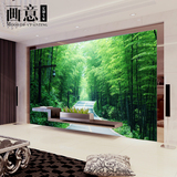 大型壁画3D田园电视背景墙客厅立体竹林小路个性壁纸卧室竹子墙纸