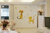 亚克力3d客厅沙发卡通儿童背景墙镜面水晶立体墙贴房装饰小猫镜子