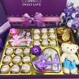 正品德芙白巧克力礼盒装 金玫瑰花送男女朋友七夕情人节创意礼物