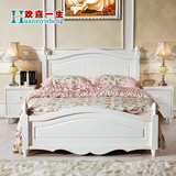 全实木床白色韩式床1.5米儿童床田园公主床松木双人床纯实木定制