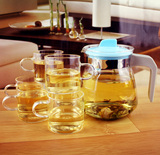 玻璃杯水壶套装 耐热小码花茶杯花茶壶组合休闲家用时尚茶具水具