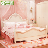 韩式公主床简约欧式床高箱床田园床1.5 1.8米双人床实木卧室家具