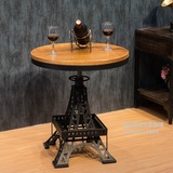 欧式新款咖啡厅创意升降组合复古艺术多功能美式乡村铁艺桌椅套件