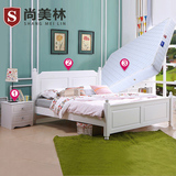 尚美林 韩式白色全实木床欧式床双人床1.5松木1.8米卧室家具