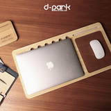 d-park 木质苹果笔记本散热板支架底座 手机平板支架 带鼠标垫