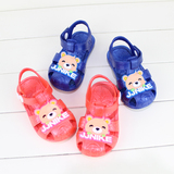 夏季女童防水凉鞋包头男童塑料防滑可爱卡通儿童宝宝小孩镂空凉鞋