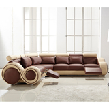 创意个性真皮沙发组合 现代头层牛皮转角客厅多功能沙发