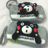 KUMAMON日本熊本手提包 呆萌黑熊酱毛绒化妆包 收纳包 笔袋手机包