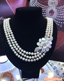 代购 泰国Fashion Pearl天然淡水珍珠 三层短款项链 925纯银镀k金