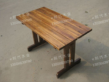 直销 简约田园户外实木桌子 长条餐桌 花园桌椅 实木桌椅