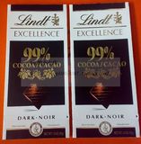 香港代购法国产 LINDT瑞士莲特级99% 可可纯黑巧克力50克 单片价