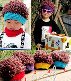 春季韩国新款男女宝宝潮帽爆炸头造型卷发假发婴幼儿童套头帽包邮