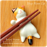 ◆筷子架 陶瓷 可爱 ZAKKA懒猫 超萌 筷架 创意 筷子托 餐具 摆件