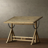 LOFT概念设计实木画架绘图画桌实木书桌复古欧美风格写字台工作台